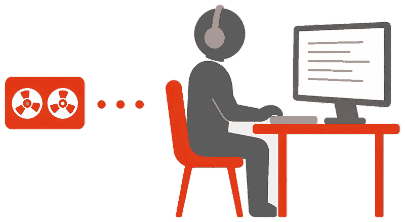 Un rédacteur transcrivant un enregistrement fourni par le client